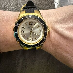 Invicta Angel Unisex Watch, Black & Gold tone - 38mm
